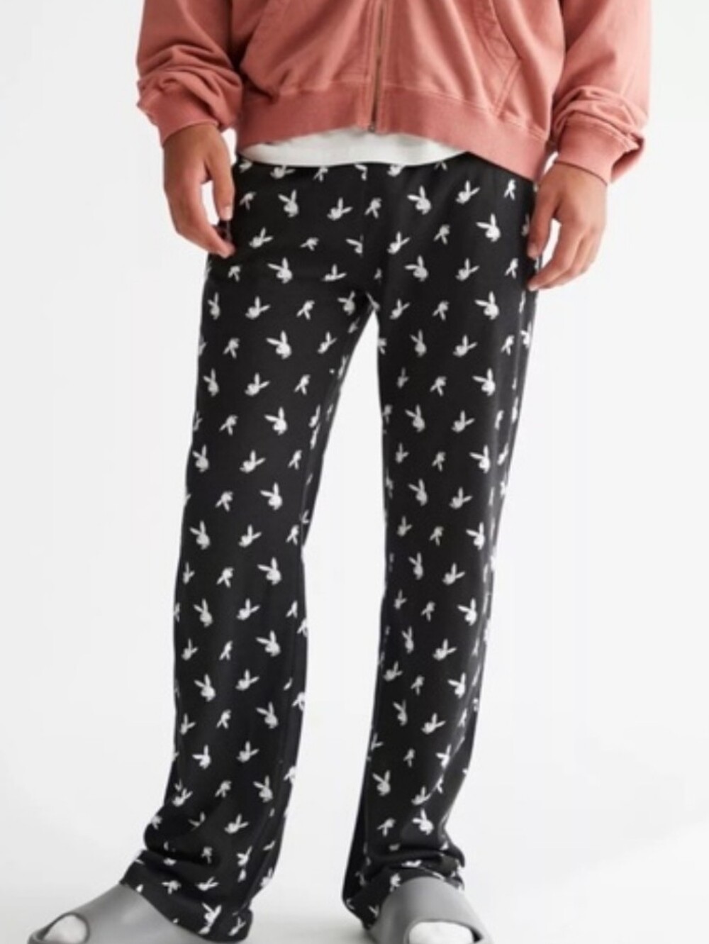 Playboy Logo Bunny Print Lounge Pants- Black